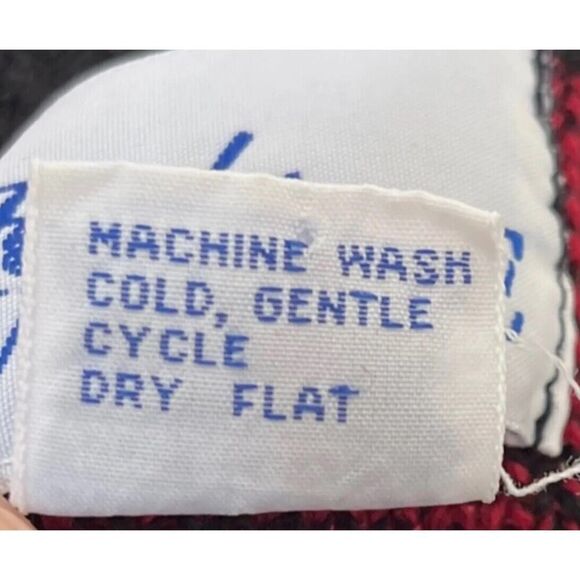 Kathy White Womens Vintage Chunky Pullover Sweater 90s Red Zebra Acrylic US 32W - Picture 8 of 9